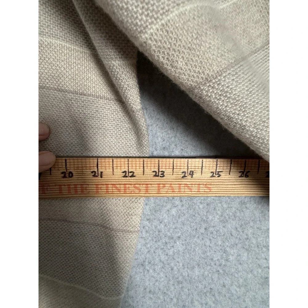Cremieux Sweater Mens XL Beige Extra Fine Merino Wool Quarter Zip Mock Neck